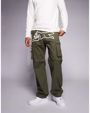 ICECREAM Running Dog Zip Off Cargo Trousers - Green