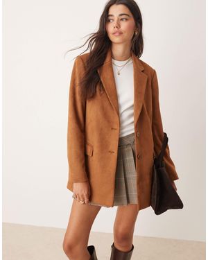 Miss Selfridge Suedette Blazer - Brown
