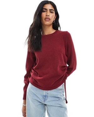 ASOS Knitted Jumper With Ruching - Red