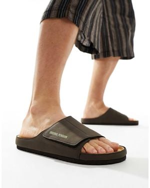 Original Penguin Velcro Strap Sandals - Black