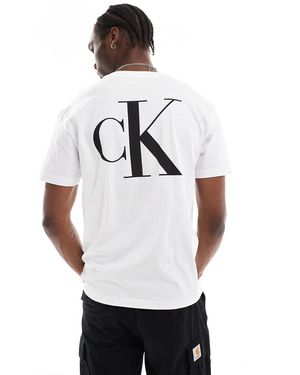 Calvin Klein T-Shirt Bianca Con Stampa Del Logo Sul Retro - Bianco