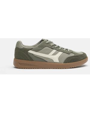 Pull&Bear Retro Fabric Trainers - Green