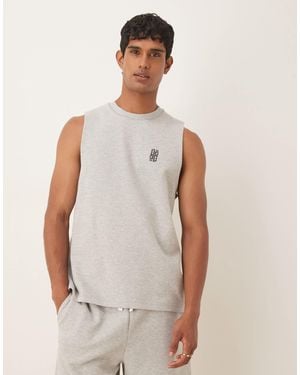 ASOS – schweres relaxed-fit-loopback-trägertop - Weiß