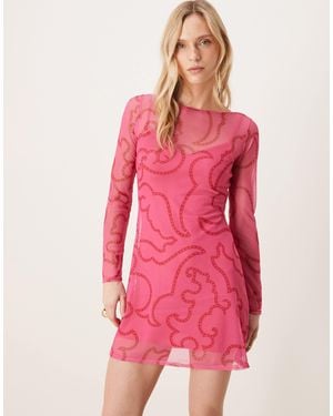 Never Fully Dressed Petite Mesh Mini Dress - Pink