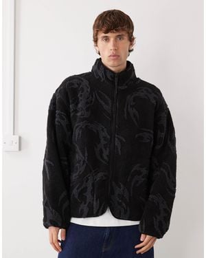 Weekday – jacke aus jacquard-flor - Schwarz