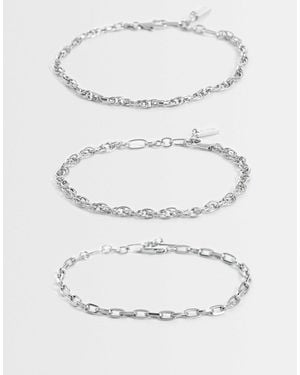 ASOS 3er-pack armbänder mit gemischten ketten - Grau