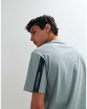 Fred Perry Tape Print T-Shirt - Blue