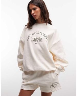 Nike Studio Fleece Oversized Varsity Sweatshirt - Wit