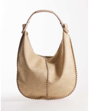 Abercrombie & Fitch Bolso Tote Con Detalle De Pespuntes De Antelina De -Neutro