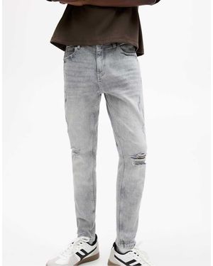 Pull&Bear Ripped Skinny Jeans - Grey