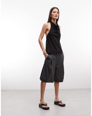 Weekday Longline Suiting Shorts - Black
