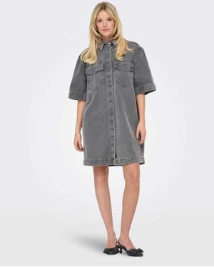 ONLY – jeanskleid aus denim - Grau