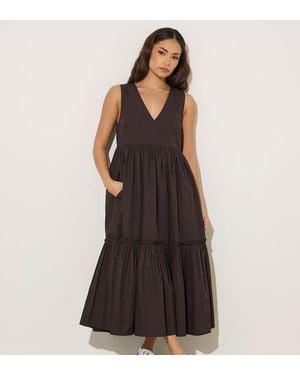 PixieGirl Petite Frill Tiered Maxi Dress - Black