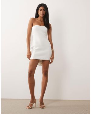 ASOS Structured Bandeau Mini Dress With Bubble Back Detail - White