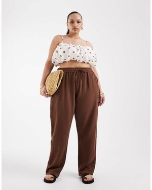 ONLY Wide Leg Cheesecloth Trouser - Natural
