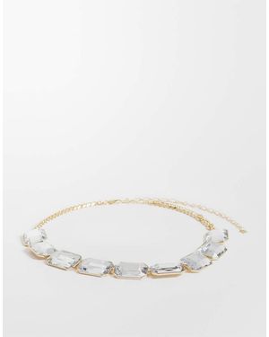 ASOS Cinturón De Cadena Con Strass - Neutro