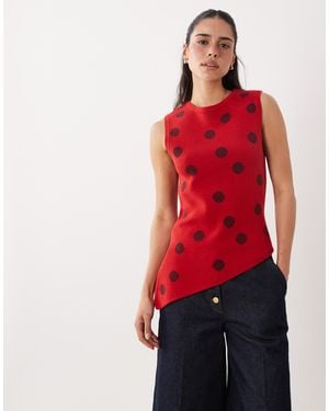 ASOS Knitted Cinched Asymmetric Top - Red