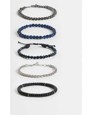ASOS 5 Pack Beaded Chain And Cord Bracelet - White
