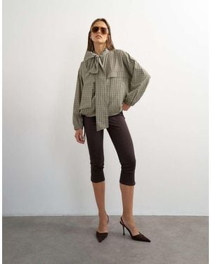 TOPSHOP Leggings Capri De Punto Ponte En-Marrón