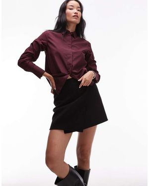 ARKET Harige Mini Rok Van Wol Met Overslag - Rood
