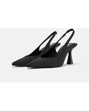 Pull&Bear Nylon-effect High-heel Shoes - Black