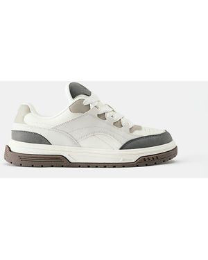 Pull&Bear Stwd Sneakers Da Skate A Contrasto - Bianco