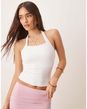 Pimkie Ribbed Halterneck Top - White