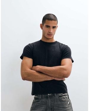 Weekday T-Shirt Ristretta Nera Vintage - Blu