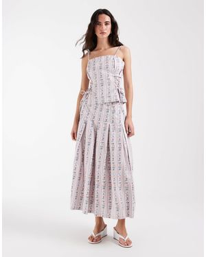 Muse Assembly Pleated Maxi Skirt - Pink