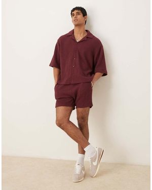 ASOS Pantaloncini Oversize Testurizzati - Rosso