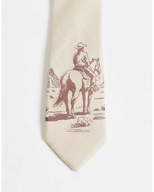 ASOS Corbata Western Gráfica - Neutro