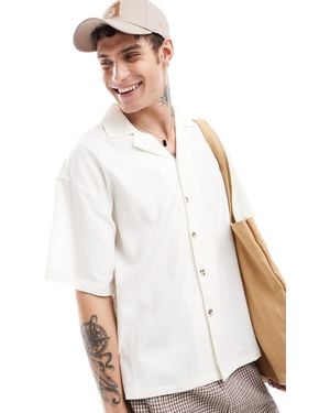 ADPT – oversize-hemd aus leinenmix - Weiß