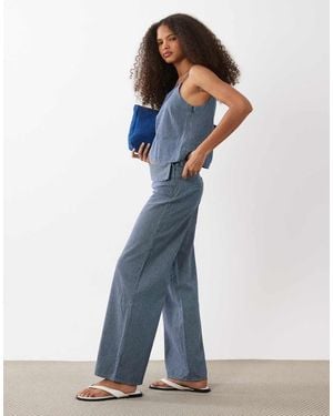 Mango Teen Fold Over Jeans - Blue