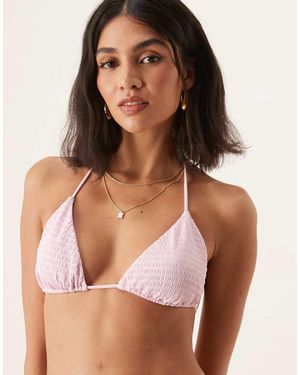 Free Society Top Bikini A Triangolo Testurizzato - Marrone