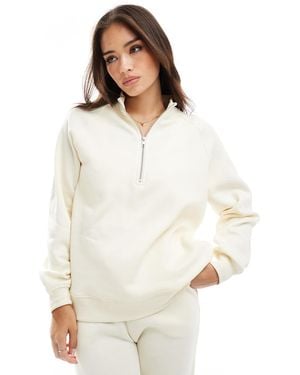 Pieces Half Zip Sweat Co-ord - White