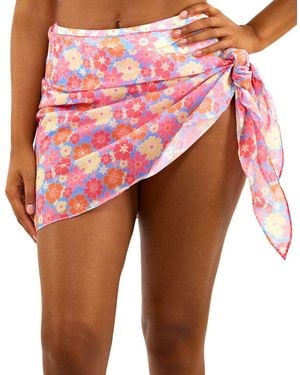 Wolf & Whistle Floral Tie Side Sarong - Pink