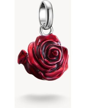 Thomas Sabo Pendentif charm fleur - Rouge