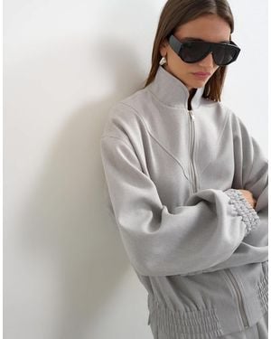 TOPSHOP Co Ord Funnel Neck Jacket - Grey