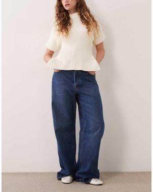 GOOD AMERICAN Vintage Low Slung Waist baggy Jean - Blue