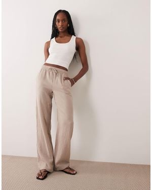 JDY Tall Wide Leg Cheesecloth Trouser - Pink