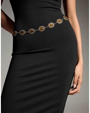 Bershka Gürtel mit strasskette - Schwarz