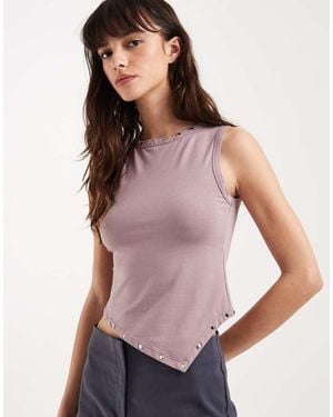Motel Yetta Double Stud Vest Top - Purple