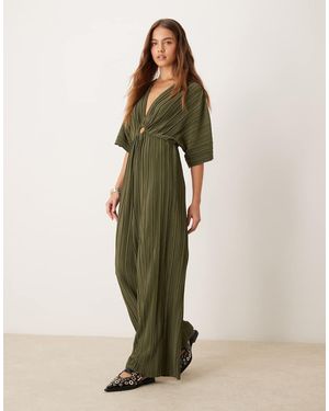Y.A.S Plisse Wide Leg Jumpsuit - Green