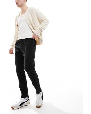 Brave Soul Broek Van Keperstof Met Elastische Taille - Wit