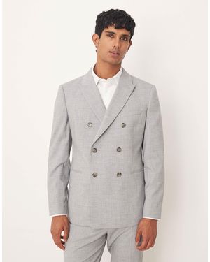 ASOS Double Breasted Slim Suit Jacket - Grey