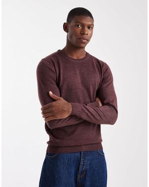 Brave Soul Crew Neck Knit Jumper - Red