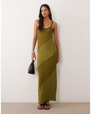 Miss Selfridge Textured Cami Maxi Dress - Green