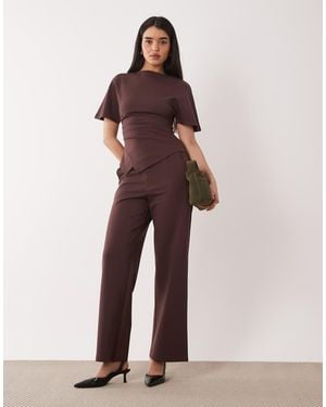 Pretty Lavish Structured Jersey Trouser Co-Ord - Natural