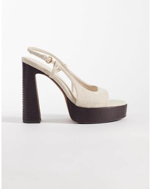 ASOS Nandi Slingback Platform High Heeled Sandals - White