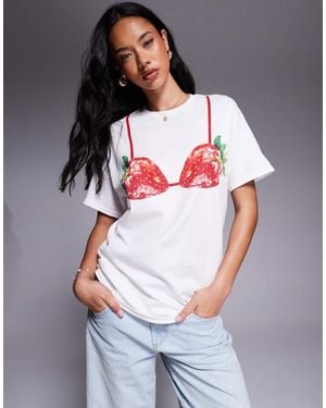 River Island Strawberry Bikini T-shirt - Grey